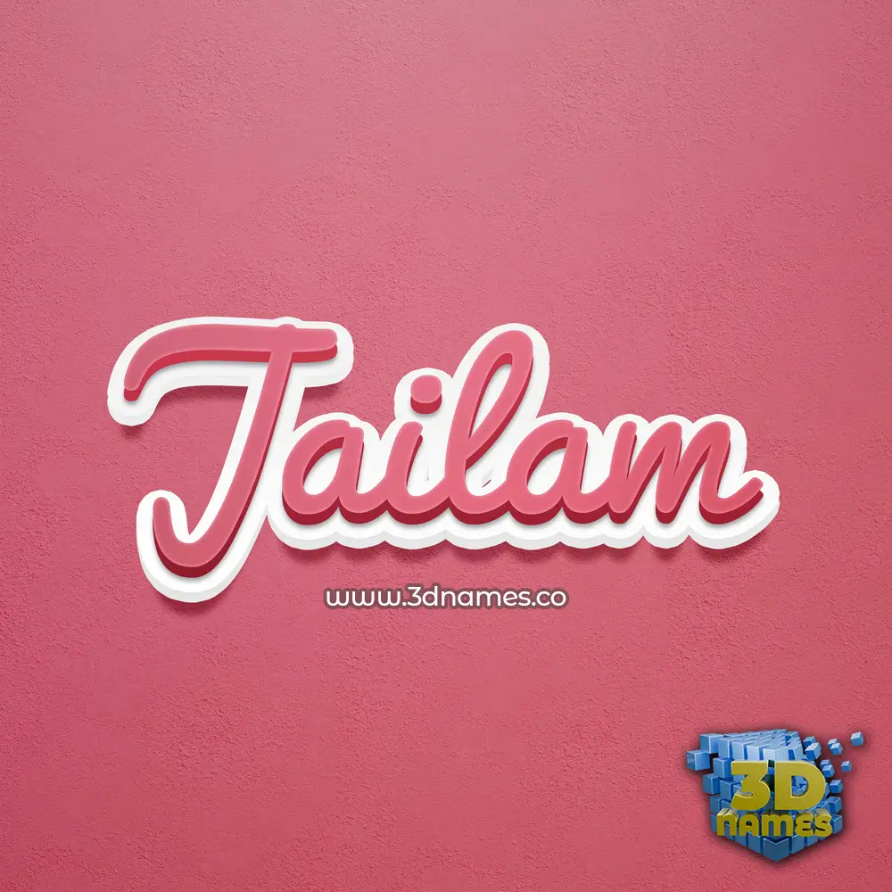 jailam in Red Scribble style - 3D name wallpaper