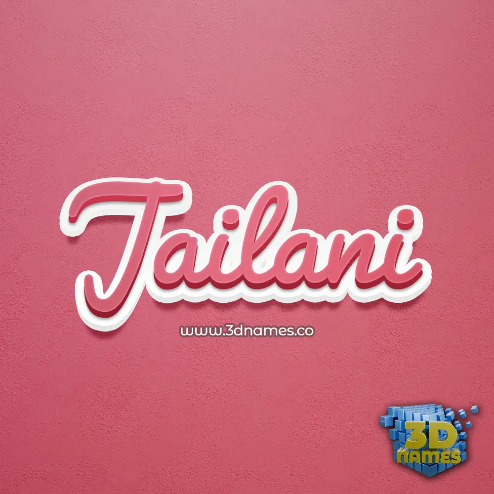 jailani in Red Scribble style - 3D name wallpaper
