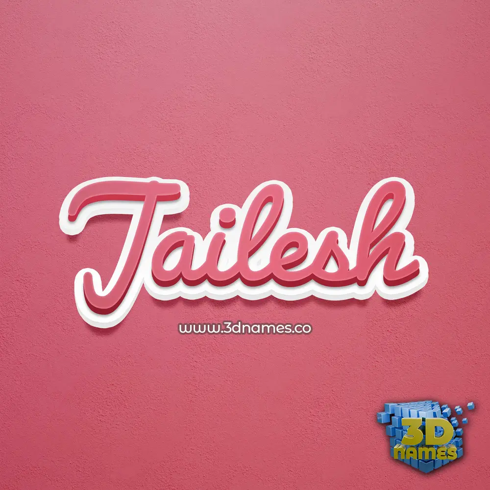 jailesh in Red Scribble style - 3D name wallpaper