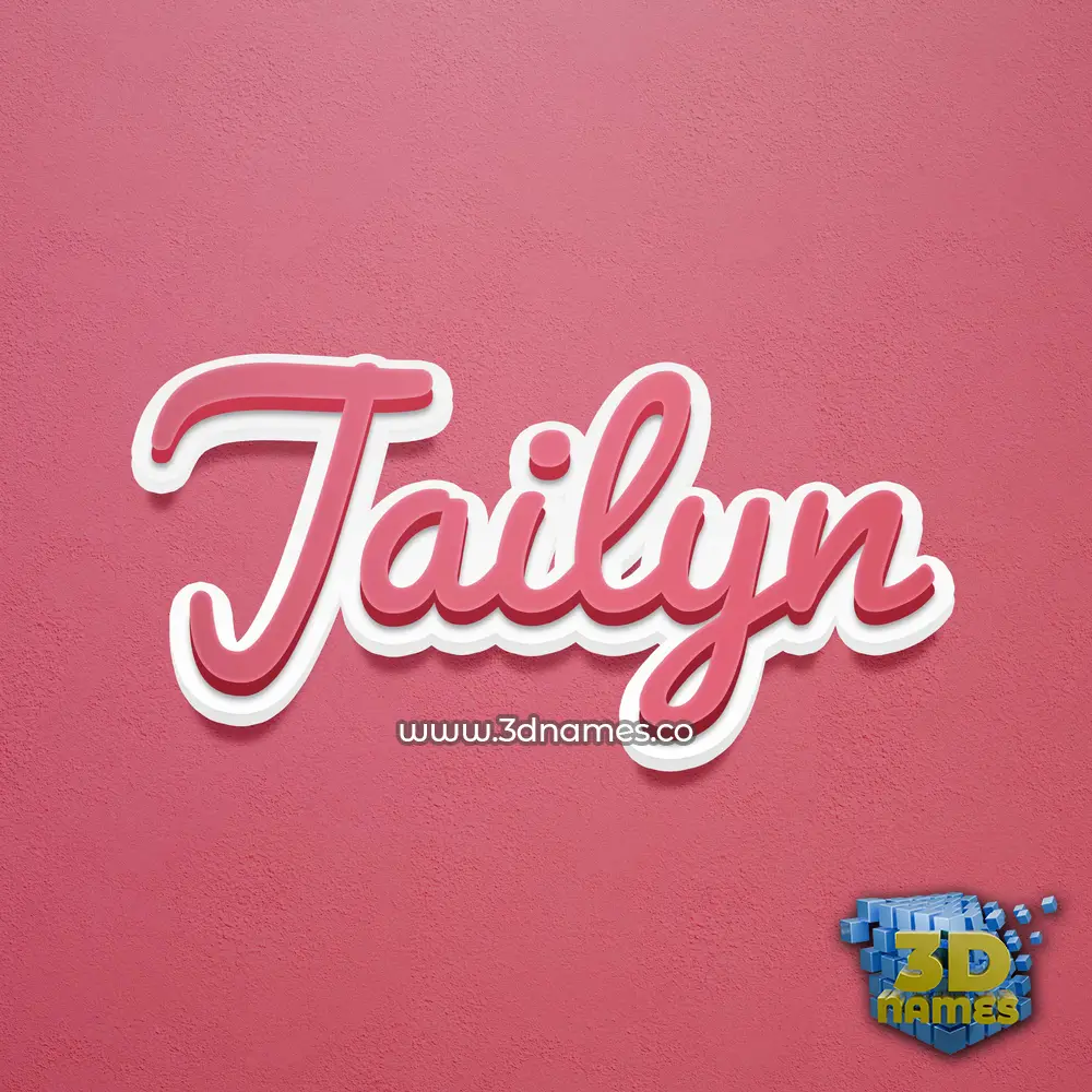 jailyn in Red Scribble style - 3D name wallpaper