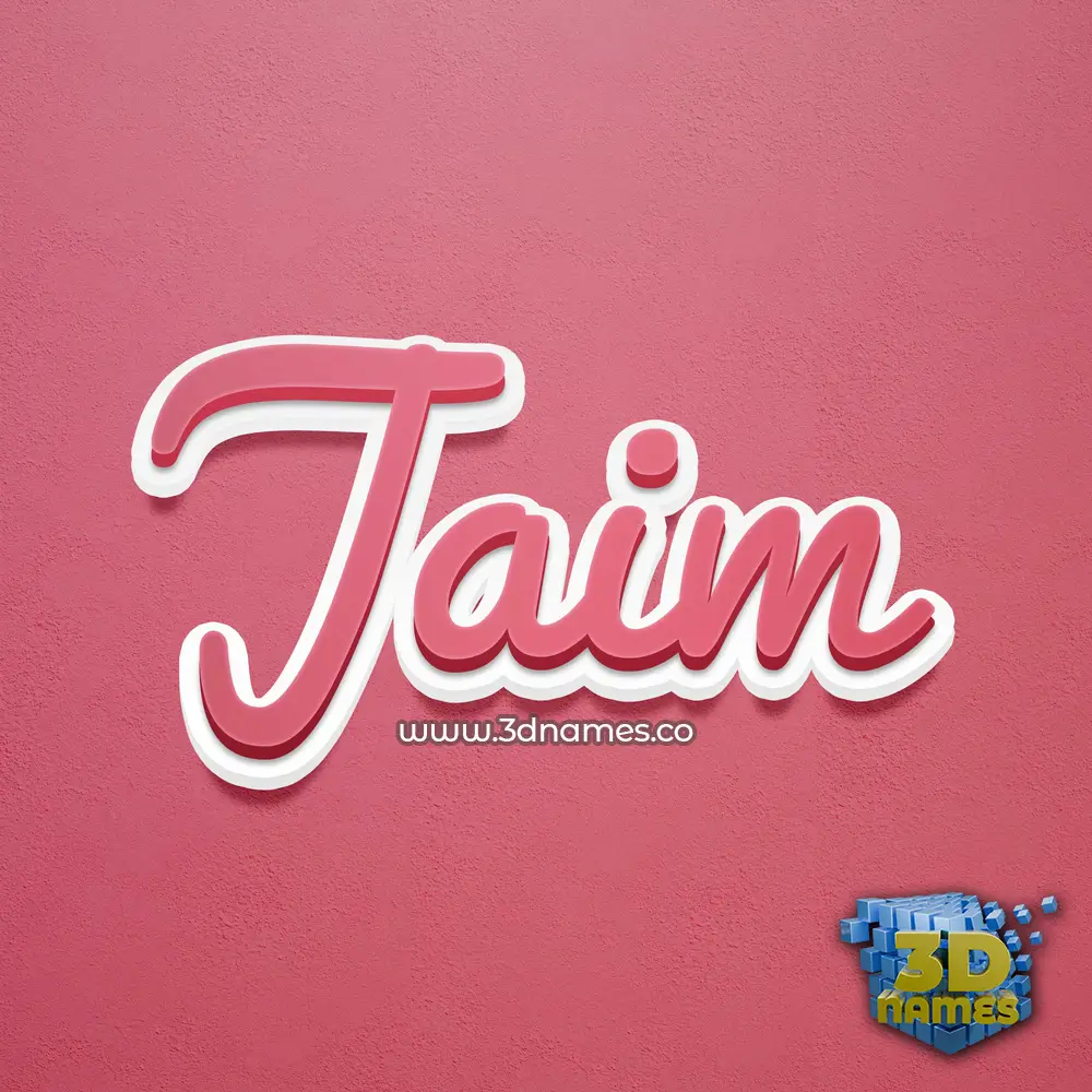 jaim in Red Scribble style - 3D name wallpaper