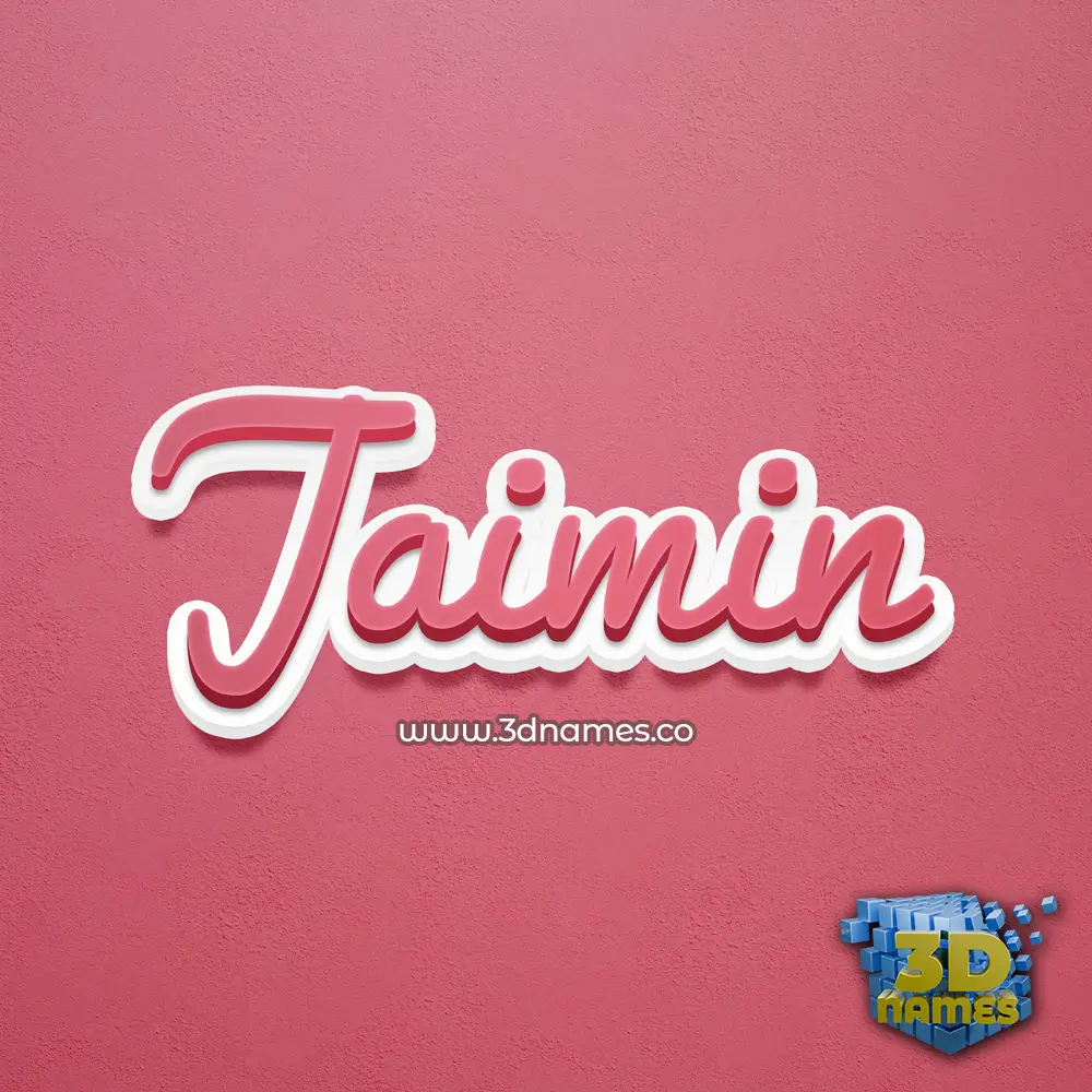 jaimin in Red Scribble style - 3D name wallpaper