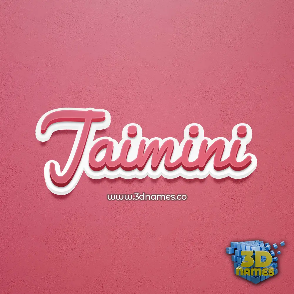 jaimini in Red Scribble style - 3D name wallpaper