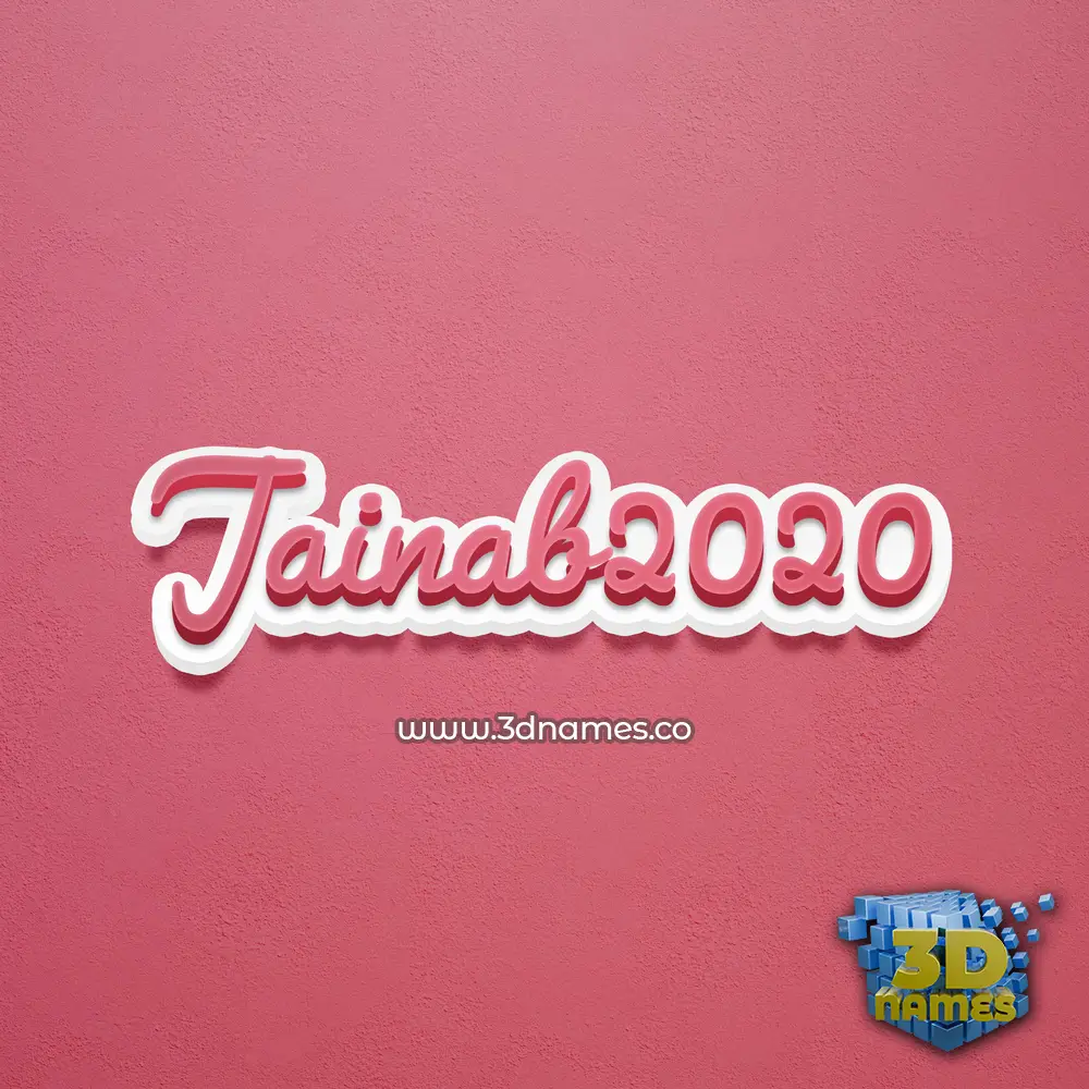 jainab2020 in Red Scribble style - 3D name wallpaper