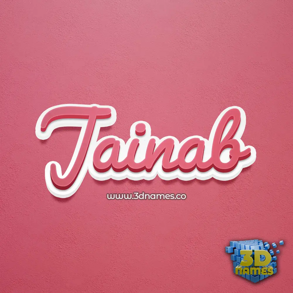 jainab in Red Scribble style - 3D name wallpaper