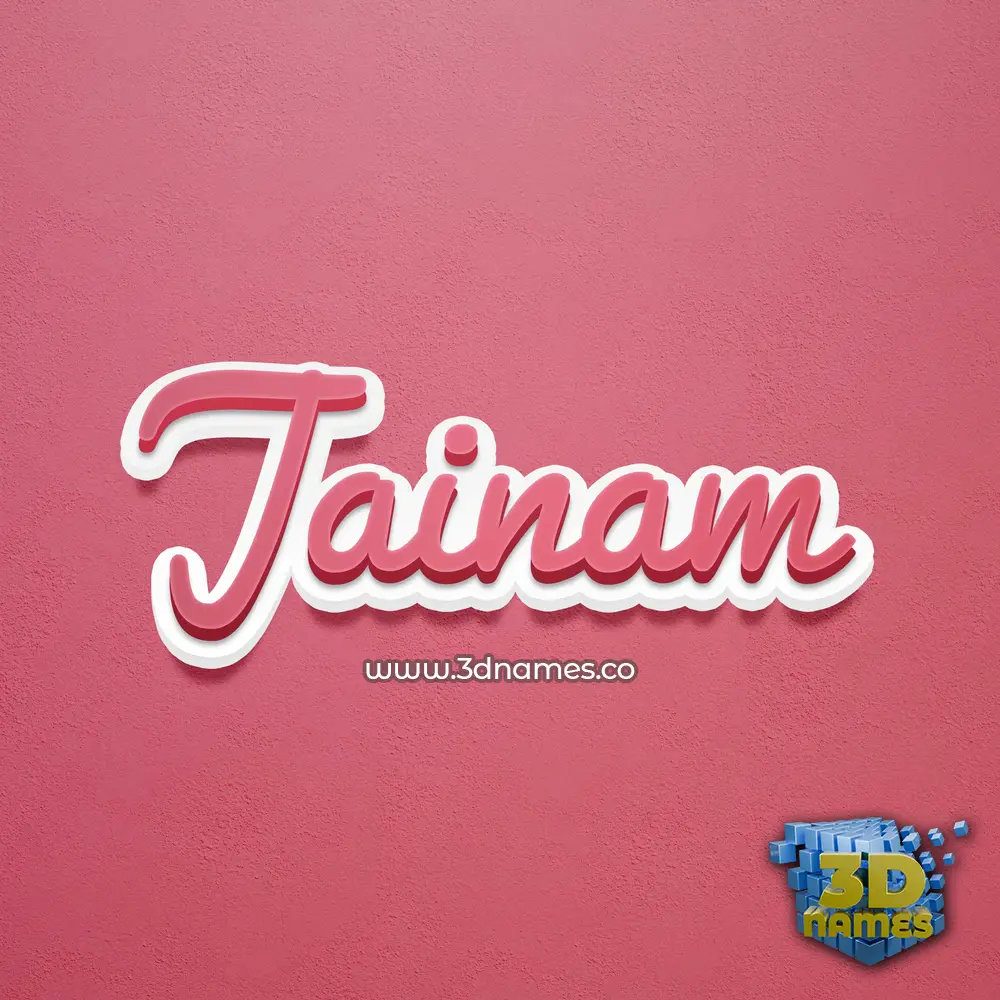 jainam in Red Scribble style - 3D name wallpaper