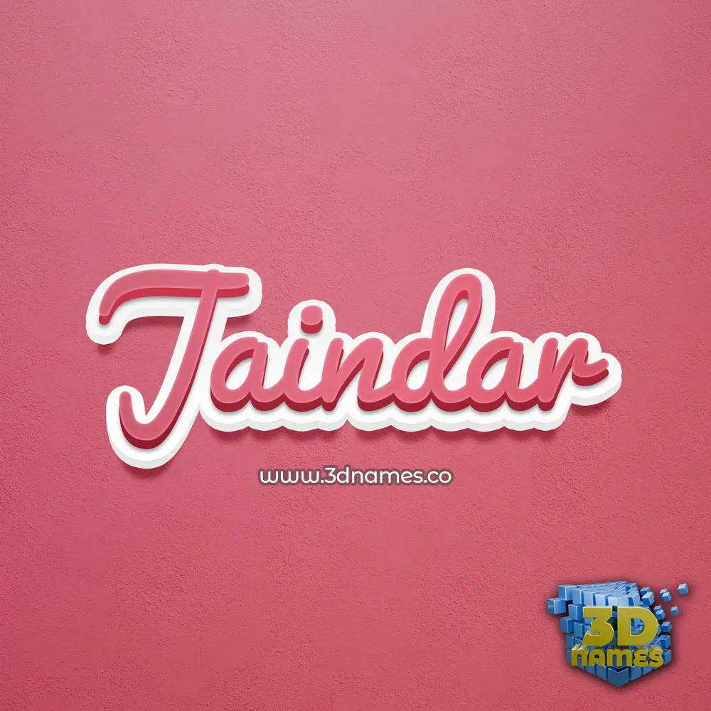 jaindar in Red Scribble style - 3D name wallpaper