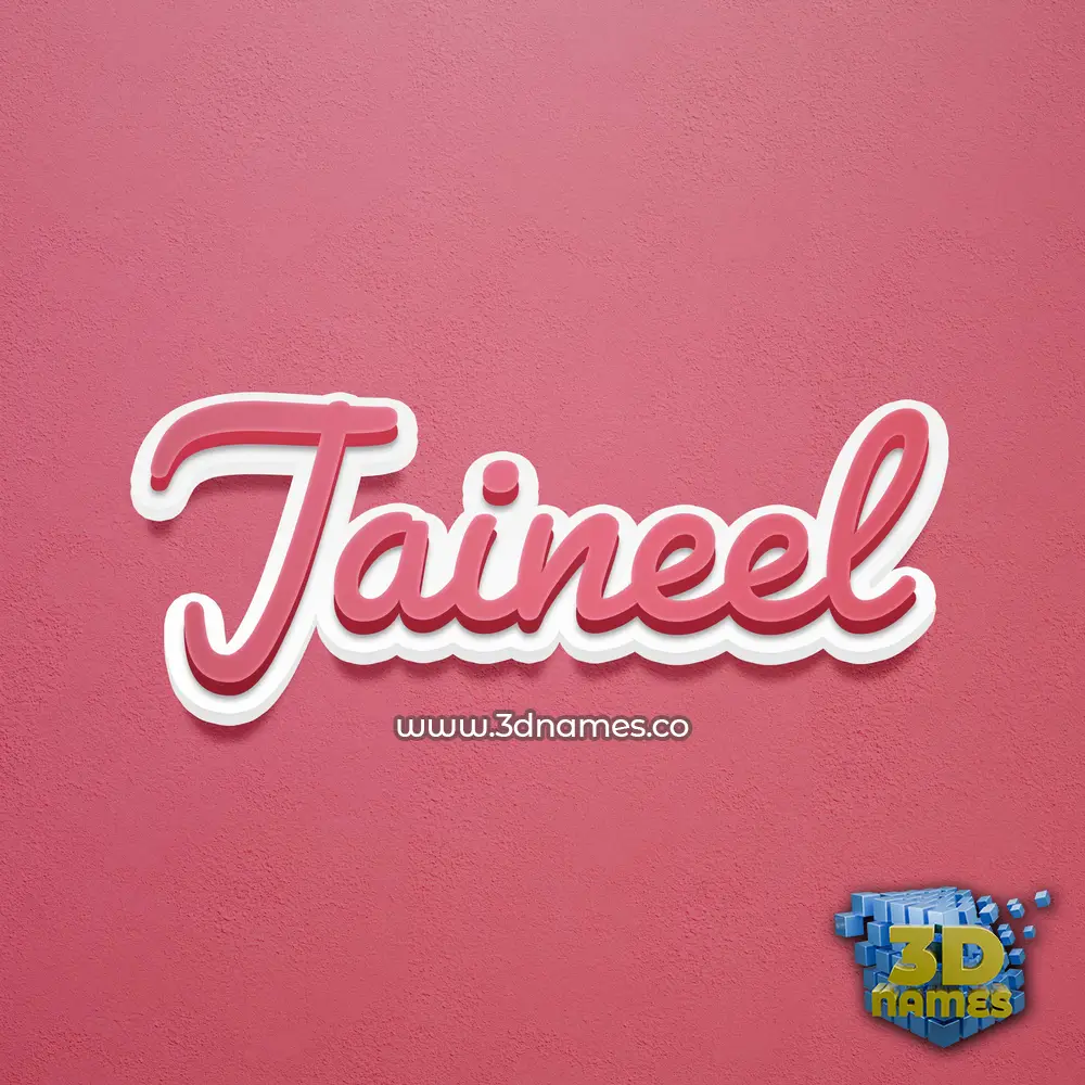 jaineel in Red Scribble style - 3D name wallpaper