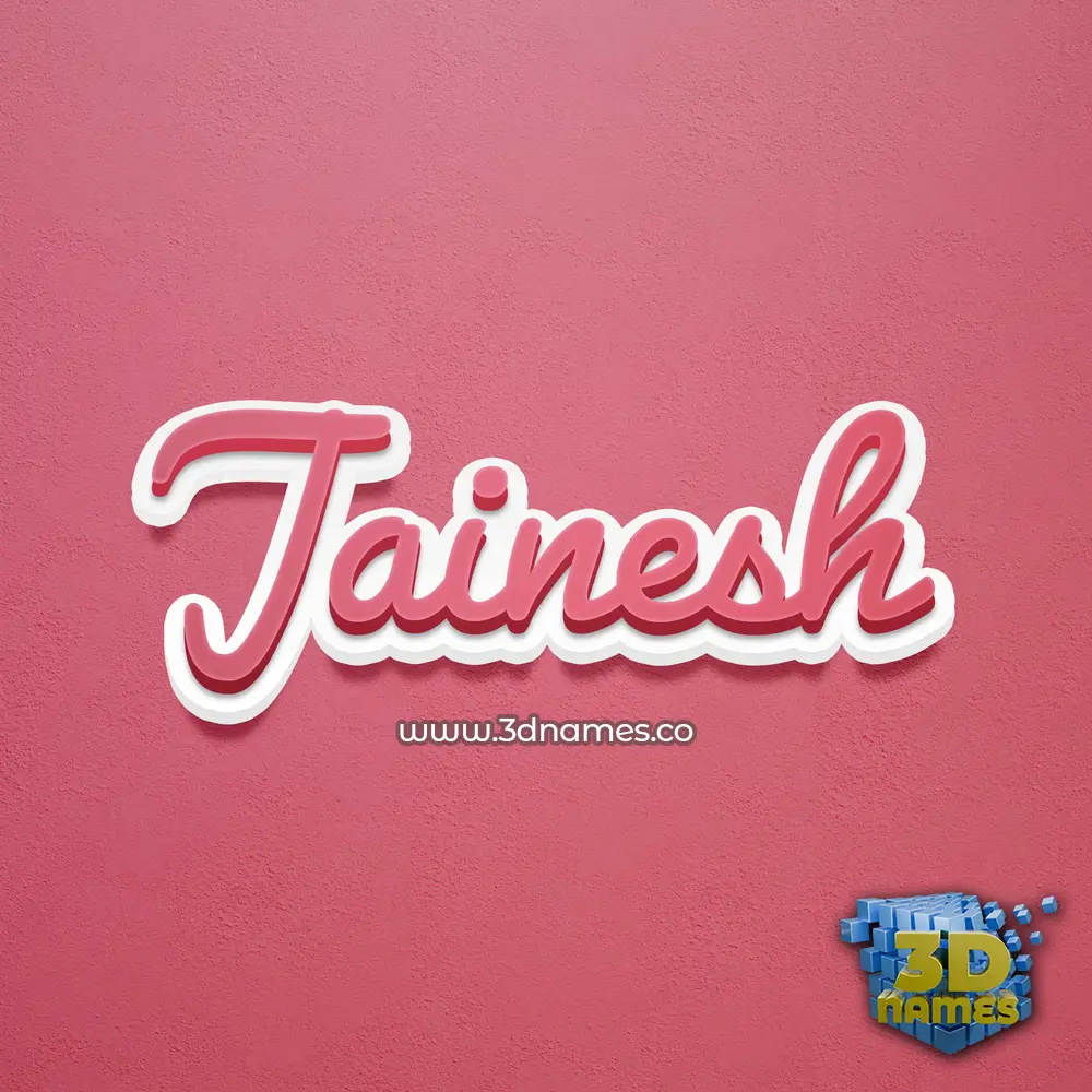 jainesh in Red Scribble style - 3D name wallpaper