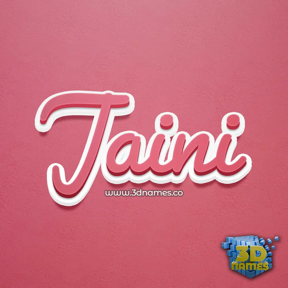 jaini in Red Scribble style - 3D name wallpaper