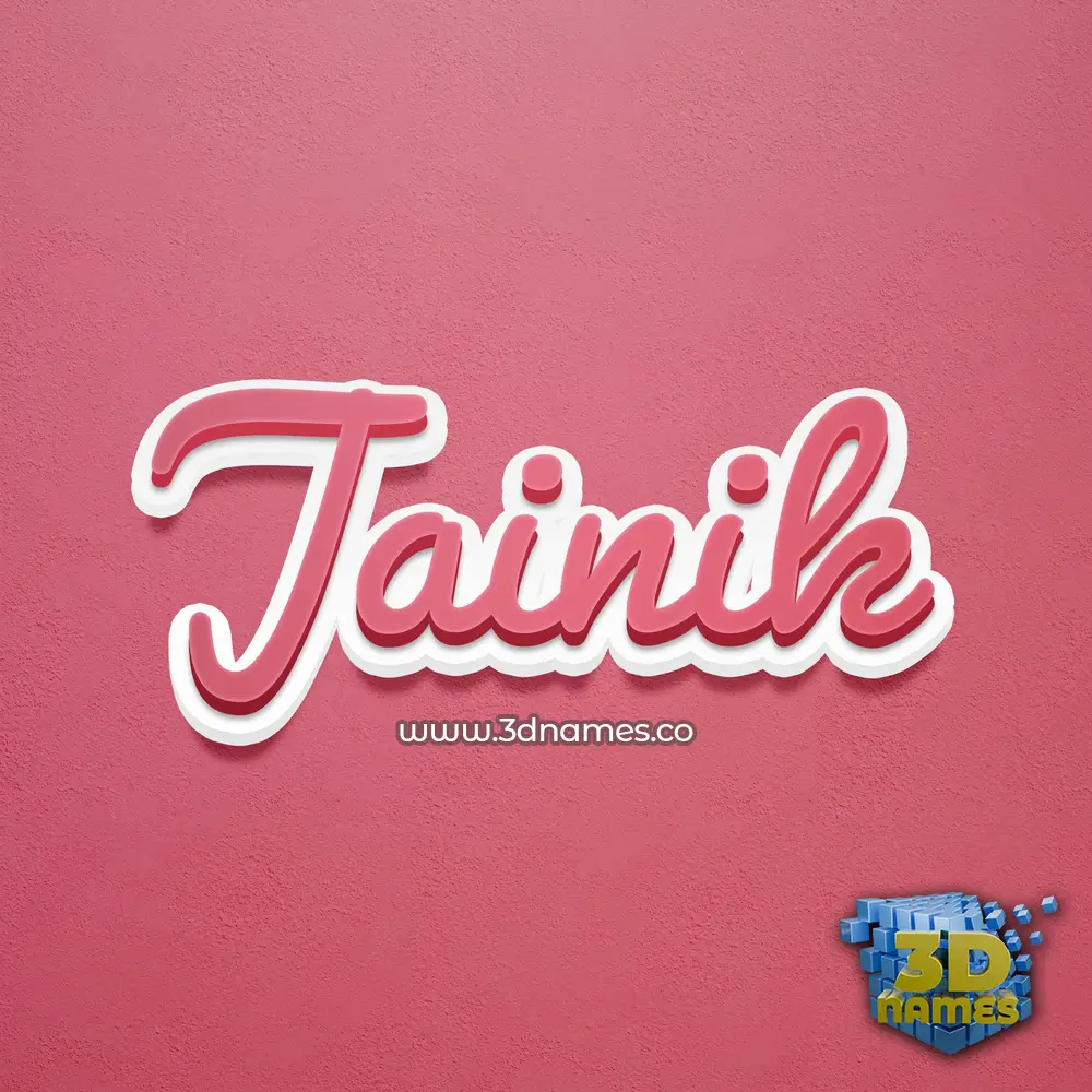jainik in Red Scribble style - 3D name wallpaper