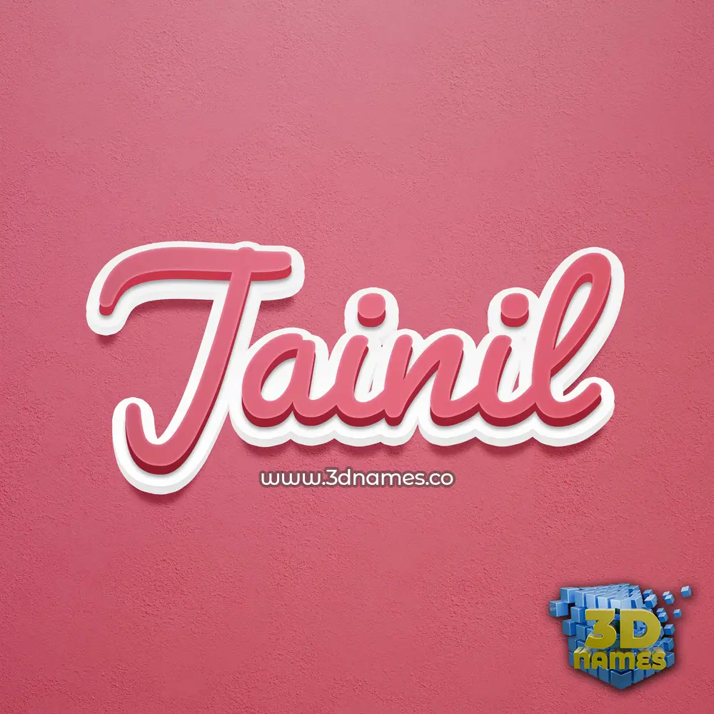 jainil in Red Scribble style - 3D name wallpaper