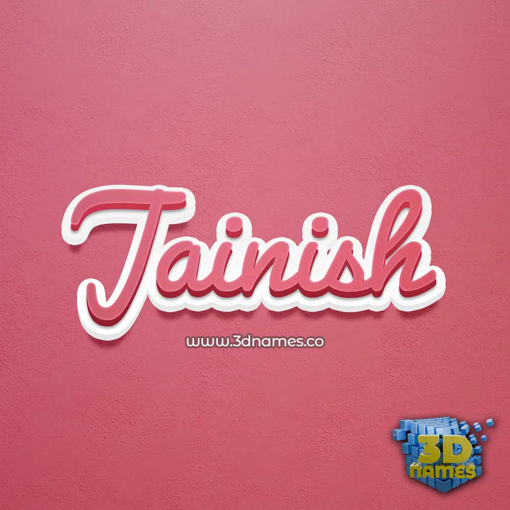 jainish in Red Scribble style - 3D name wallpaper