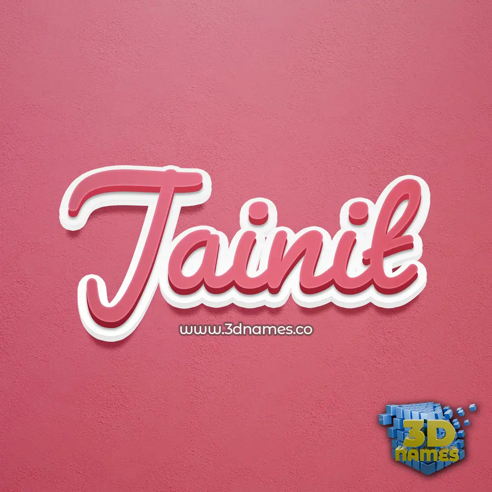 jainit in Red Scribble style - 3D name wallpaper