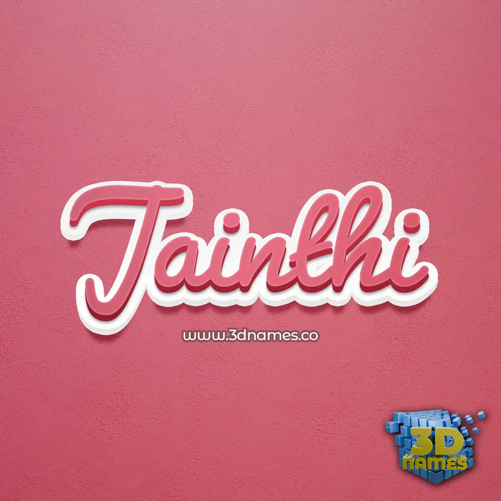jainthi in Red Scribble style - 3D name wallpaper