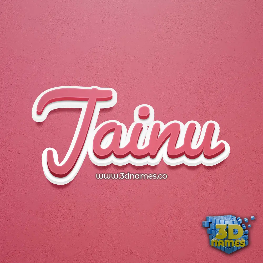 jainu in Red Scribble style - 3D name wallpaper