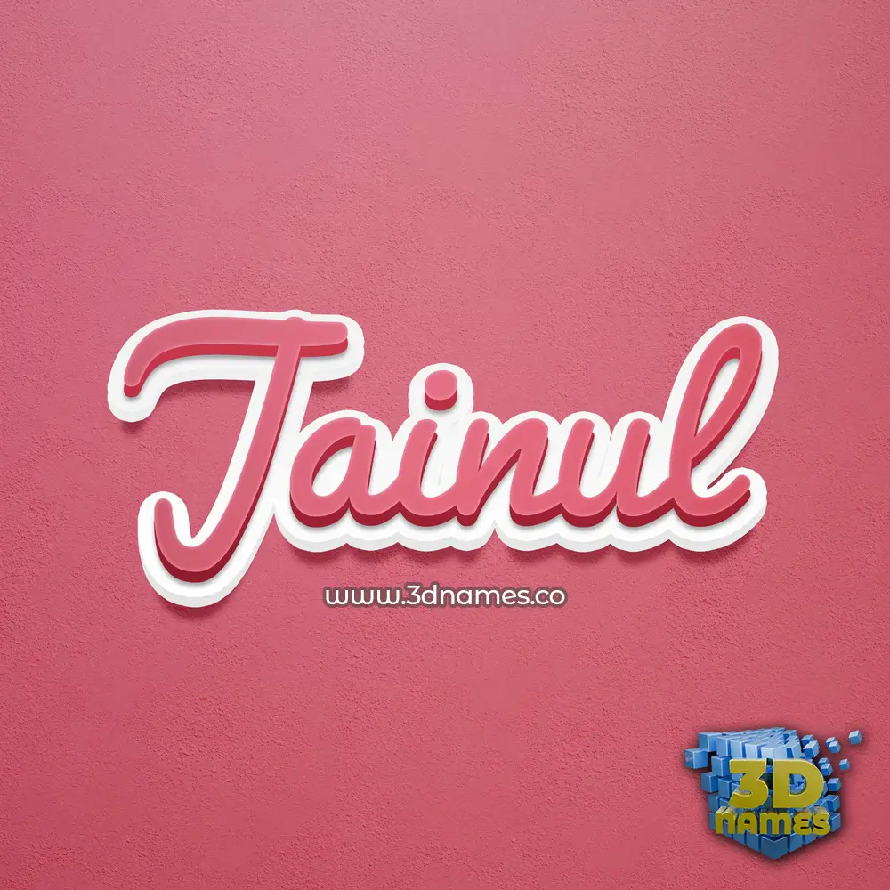 jainul in Red Scribble style - 3D name wallpaper