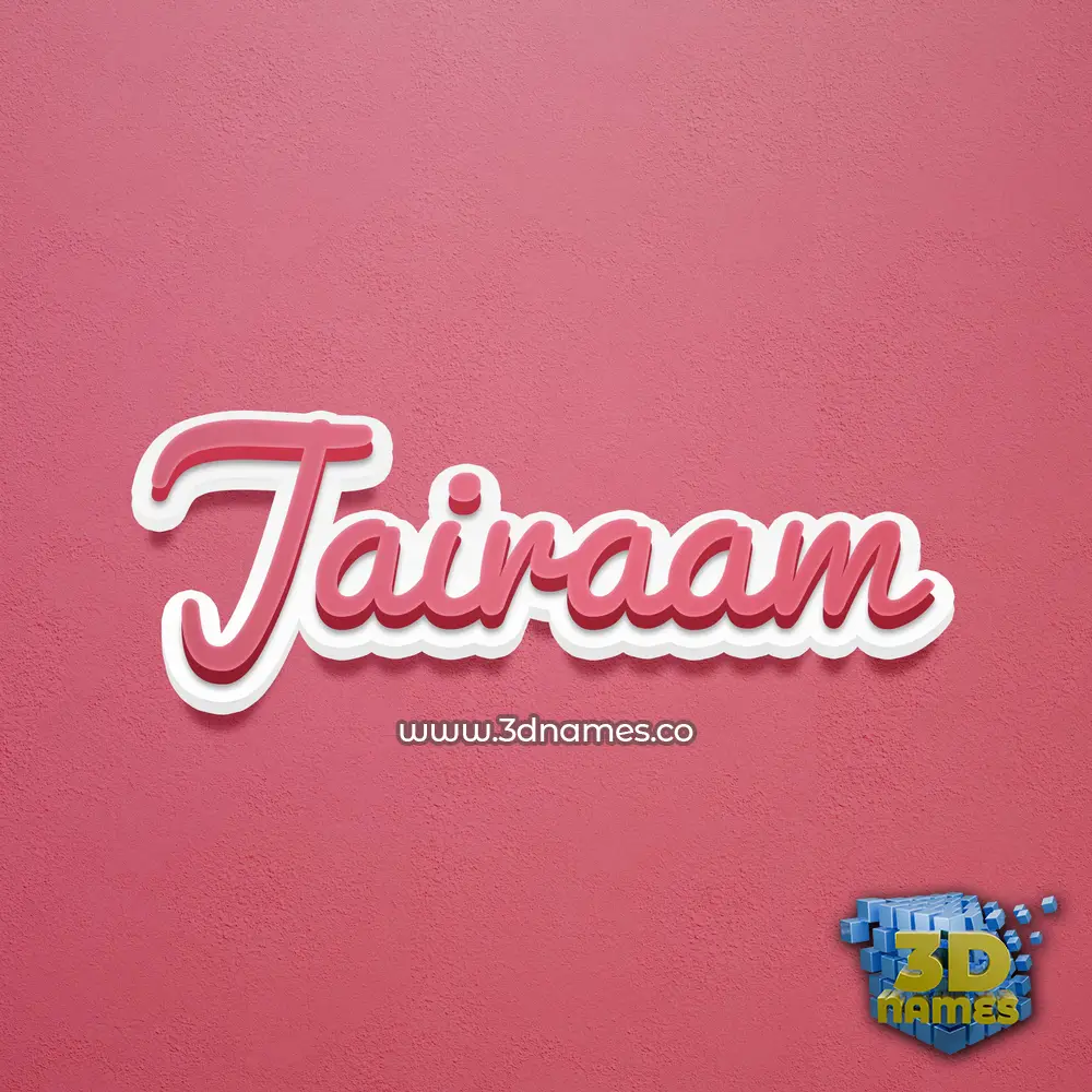 jairaam in Red Scribble style - 3D name wallpaper
