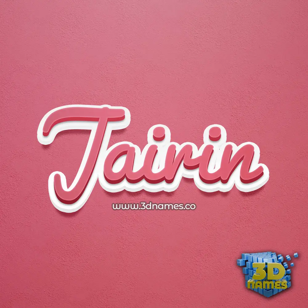 jairin in Red Scribble style - 3D name wallpaper