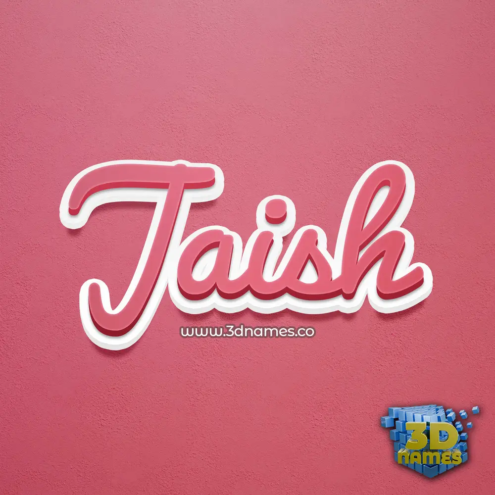 jaish in Red Scribble style - 3D name wallpaper