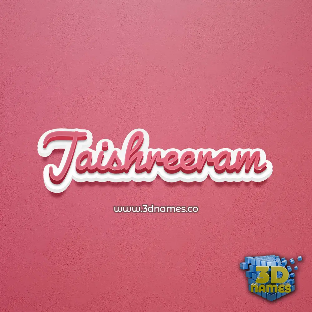 jaishreeram in Red Scribble style - 3D name wallpaper