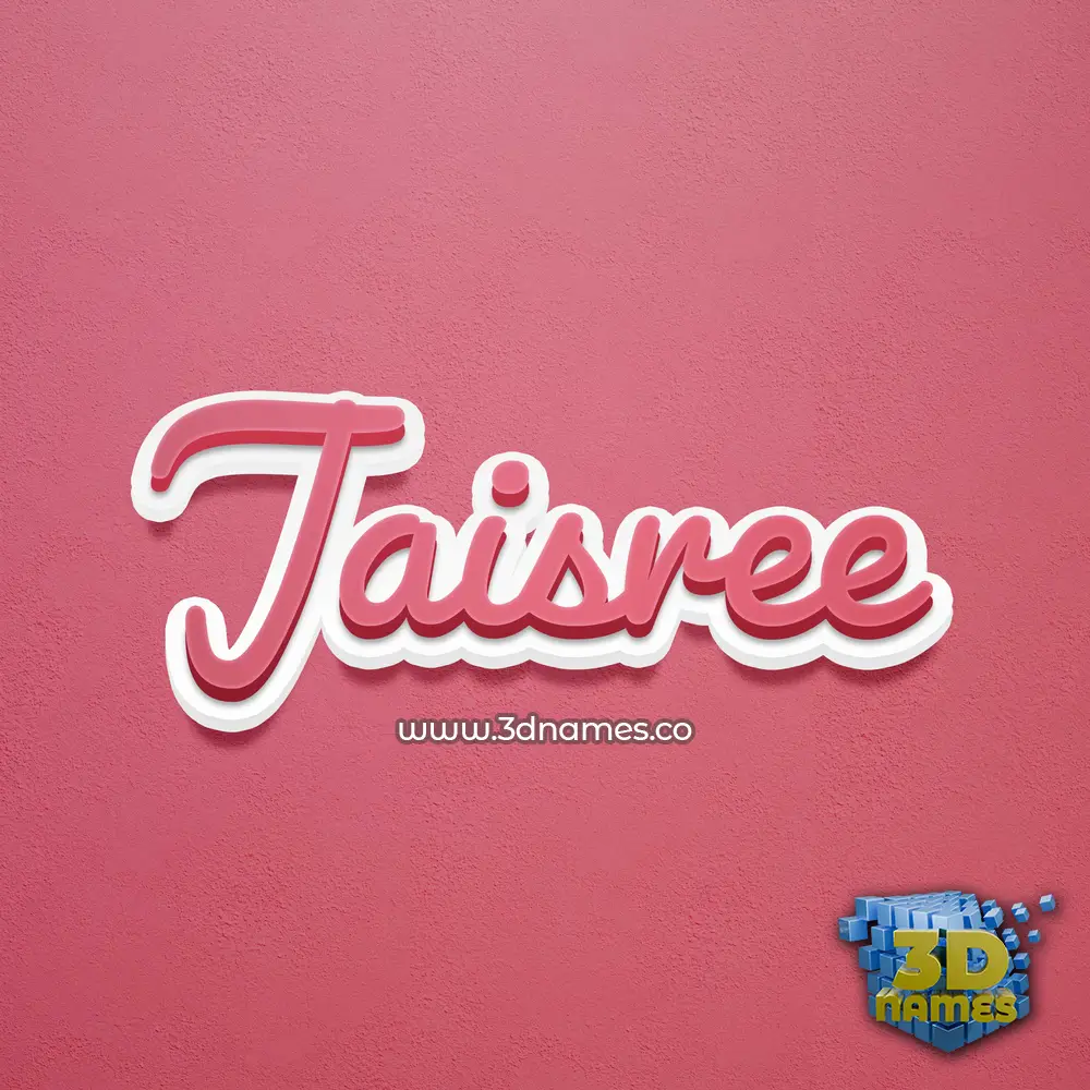 jaisree in Red Scribble style - 3D name wallpaper