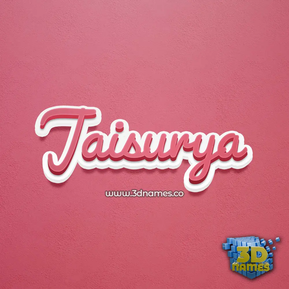 jaisurya in Red Scribble style - 3D name wallpaper