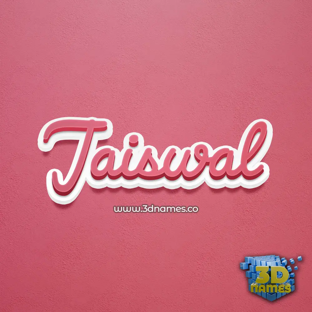 jaiswal in Red Scribble style - 3D name wallpaper