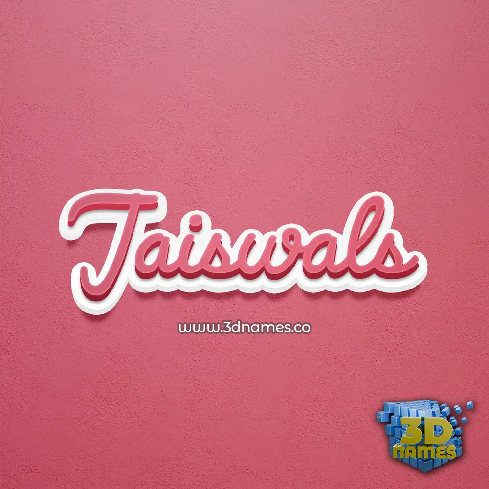 jaiswals in Red Scribble style - 3D name wallpaper