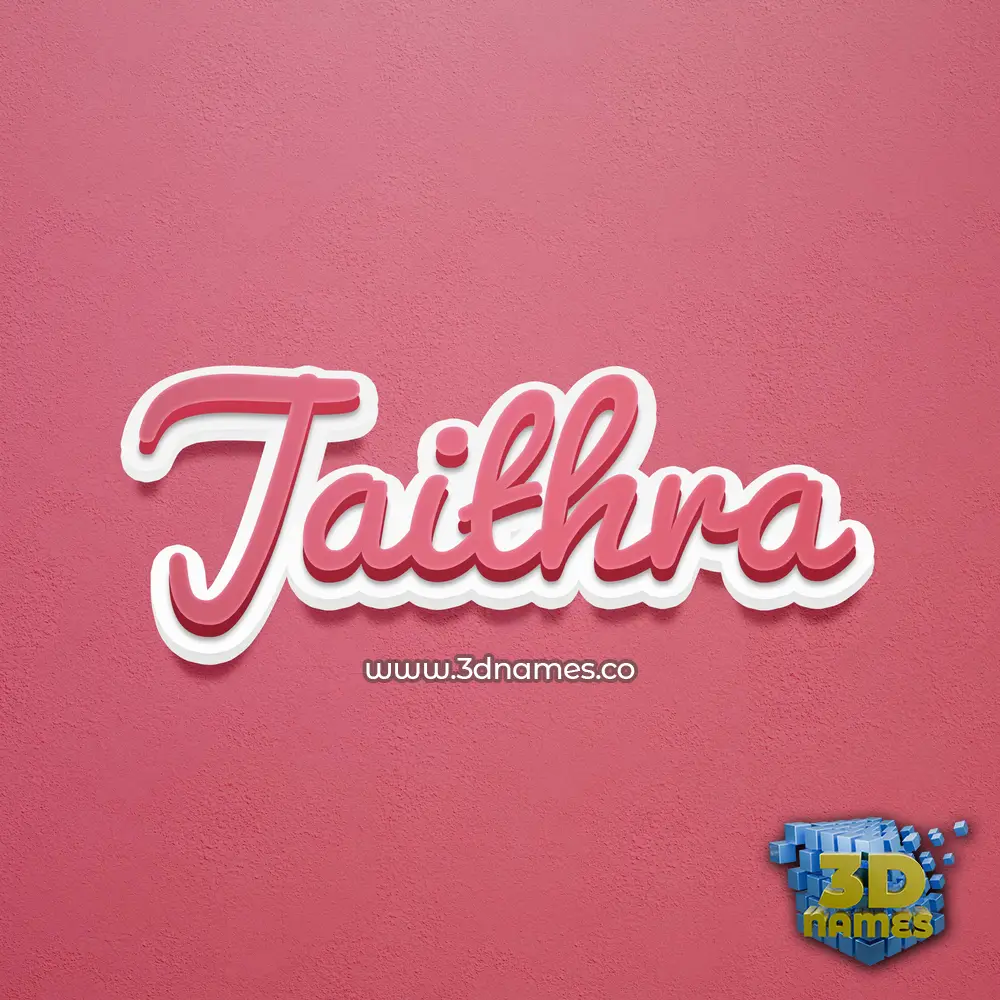 jaithra in Red Scribble style - 3D name wallpaper