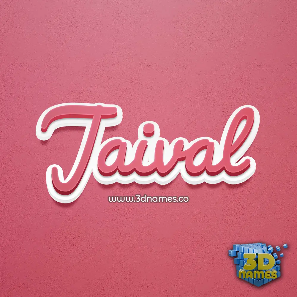 jaival in Red Scribble style - 3D name wallpaper