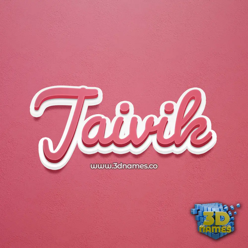 jaivik in Red Scribble style - 3D name wallpaper