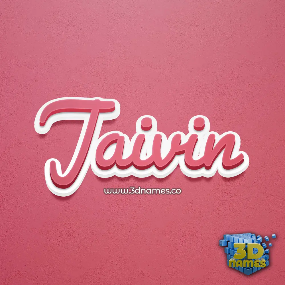 jaivin in Red Scribble style - 3D name wallpaper