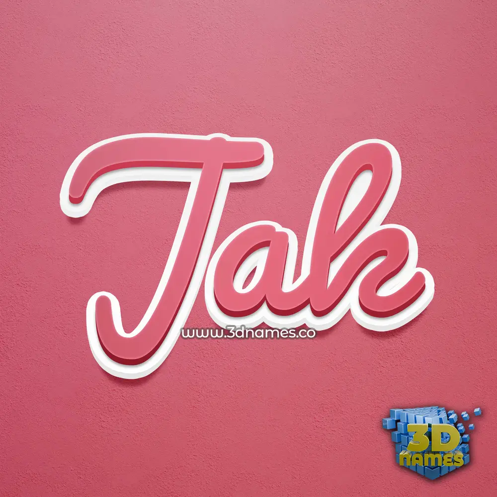 jak in Red Scribble style - 3D name wallpaper
