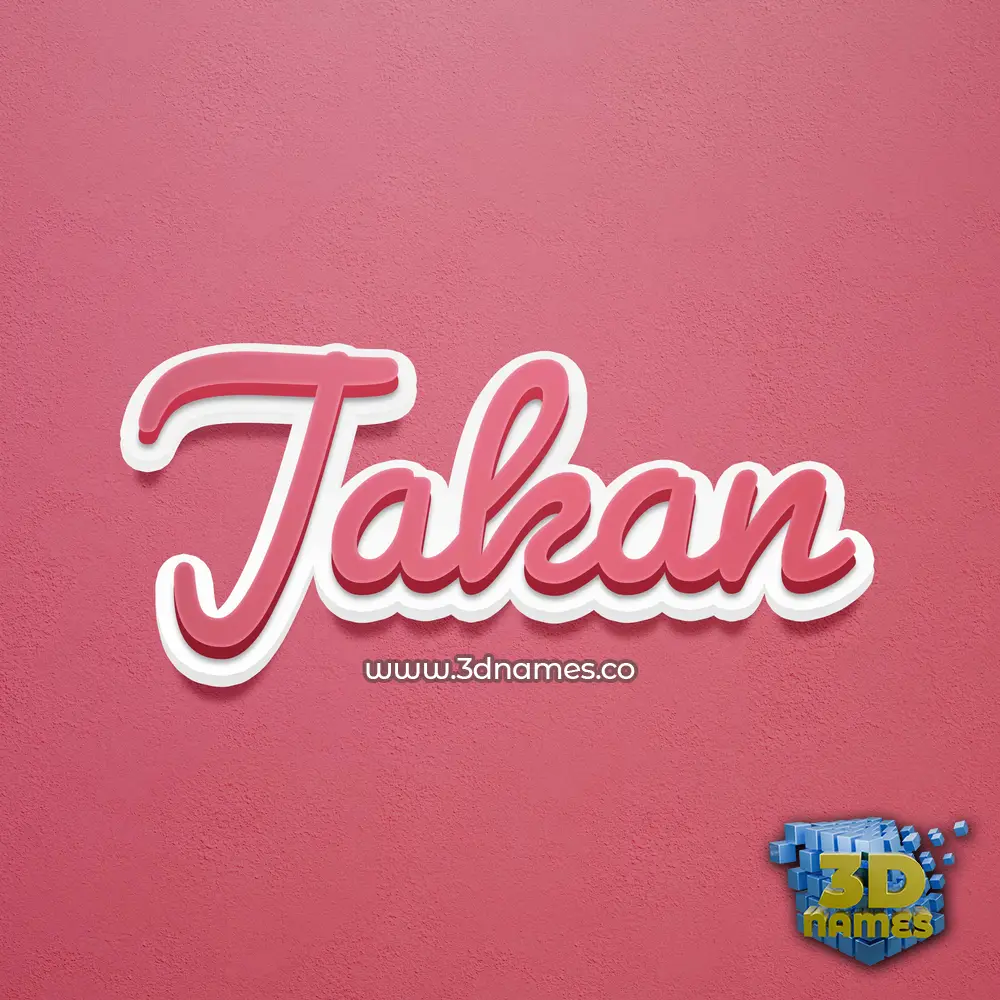 jakan in Red Scribble style - 3D name wallpaper