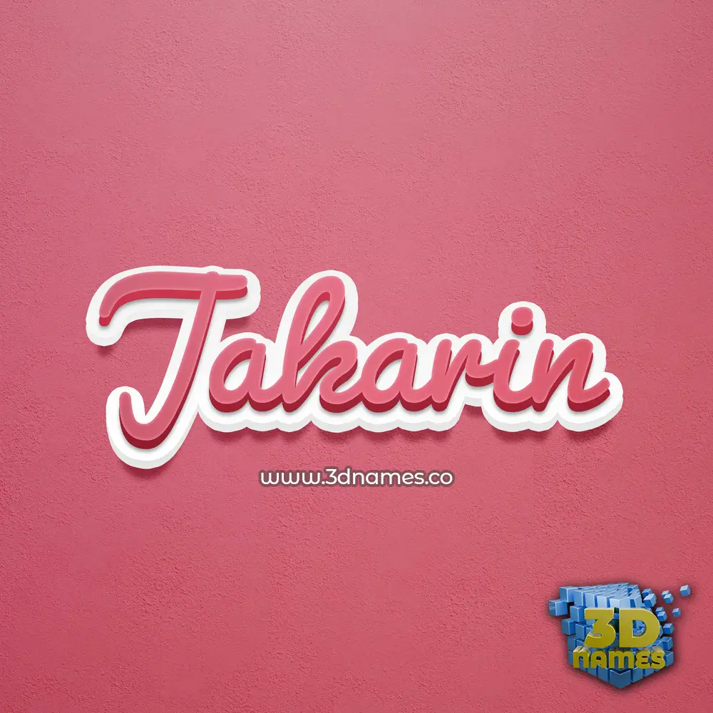 jakarin in Red Scribble style - 3D name wallpaper