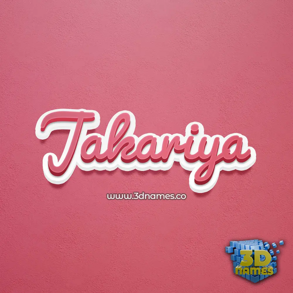 jakariya in Red Scribble style - 3D name wallpaper