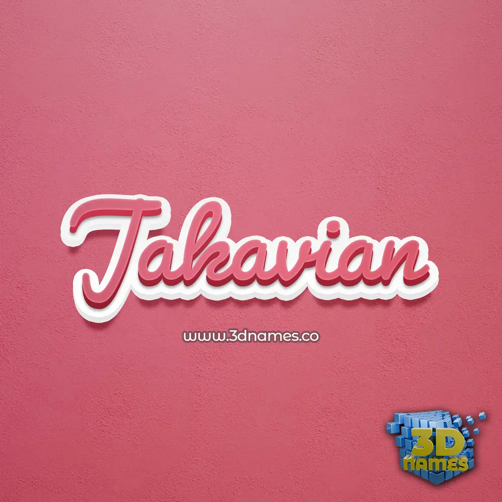 jakavian in Red Scribble style - 3D name wallpaper