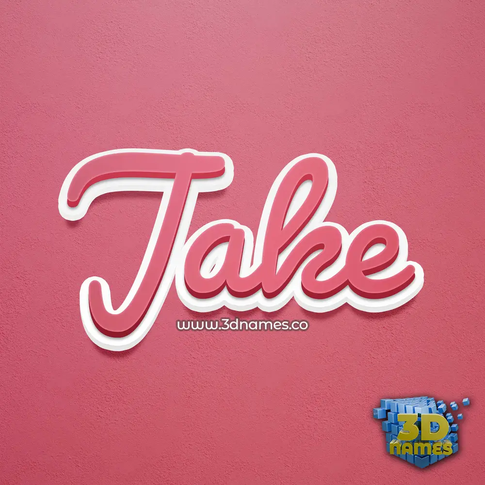 jake in Red Scribble style - 3D name wallpaper