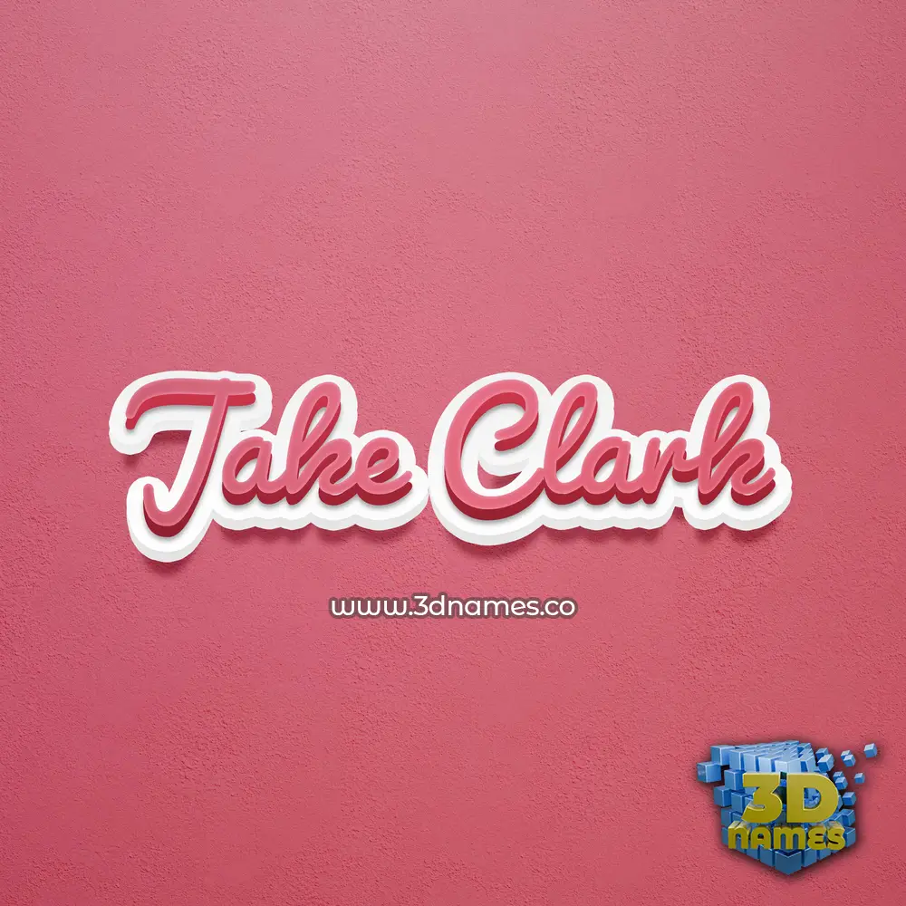 jake clark in Red Scribble style - 3D name wallpaper
