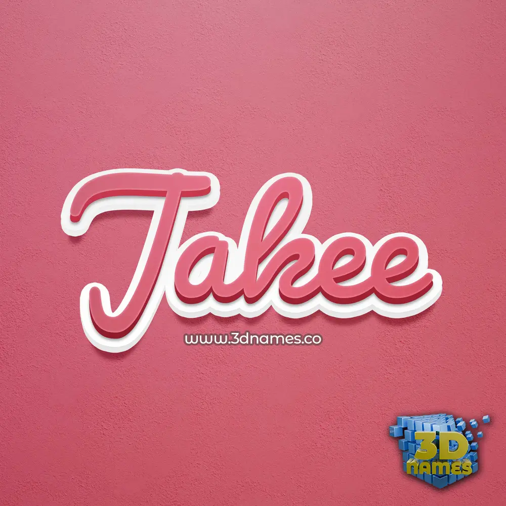 jakee in Red Scribble style - 3D name wallpaper