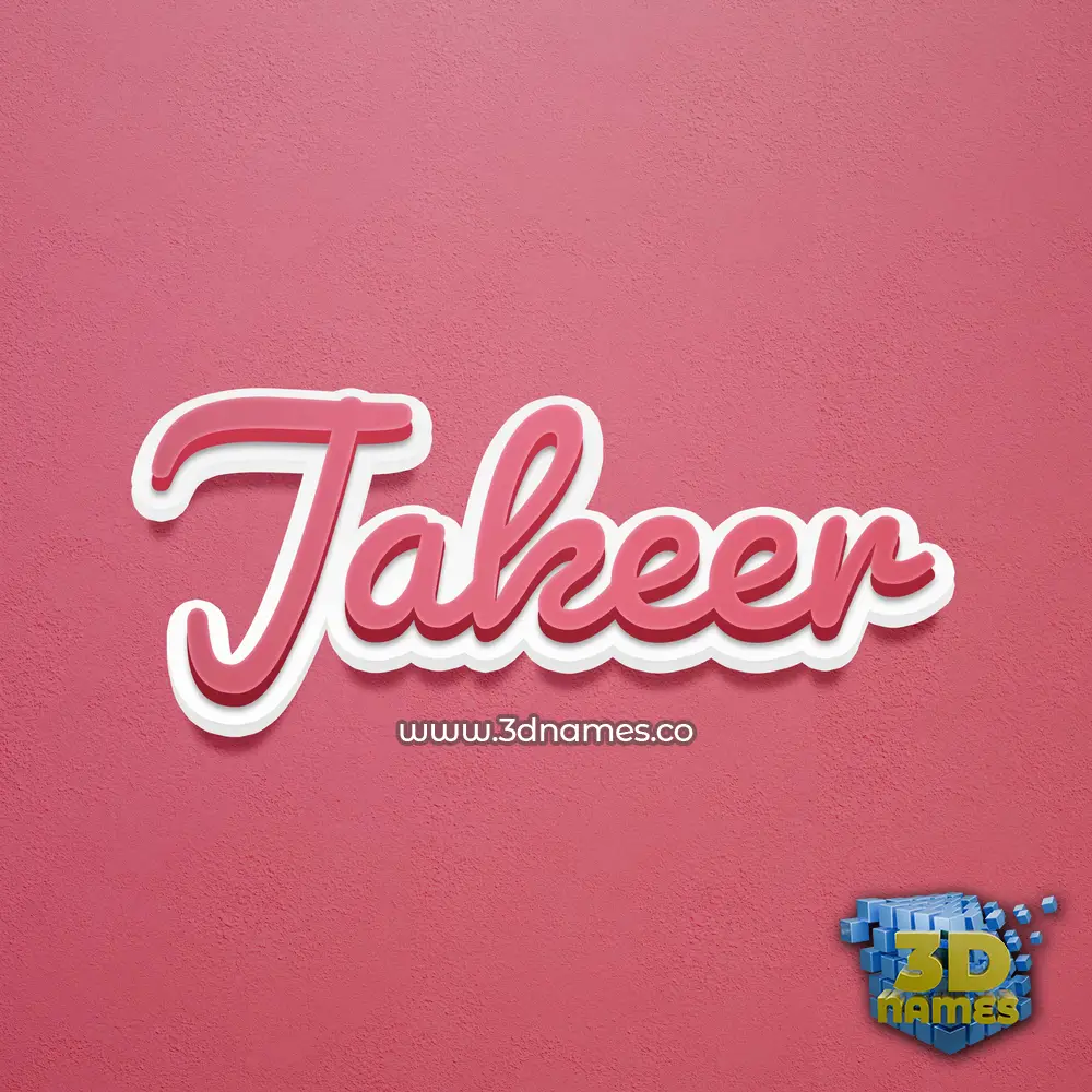 jakeer in Red Scribble style - 3D name wallpaper