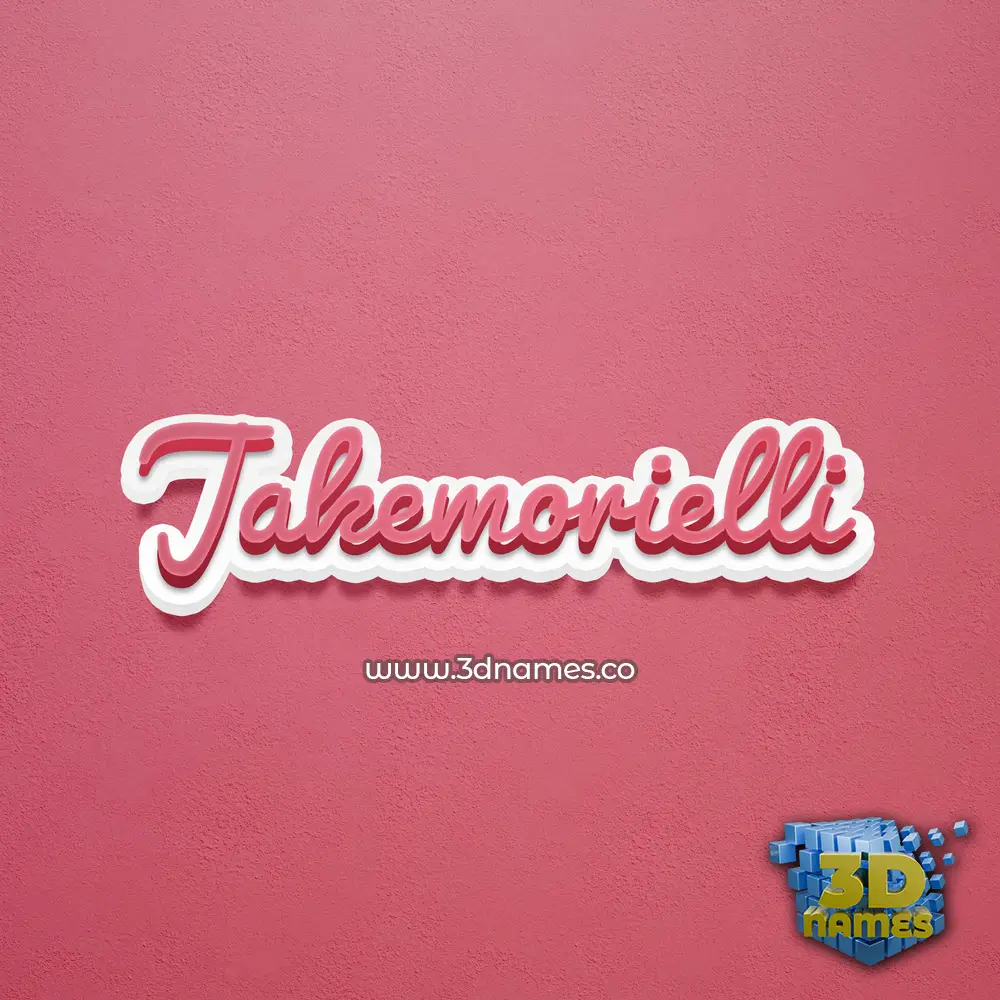 jakemorielli in Red Scribble style - 3D name wallpaper