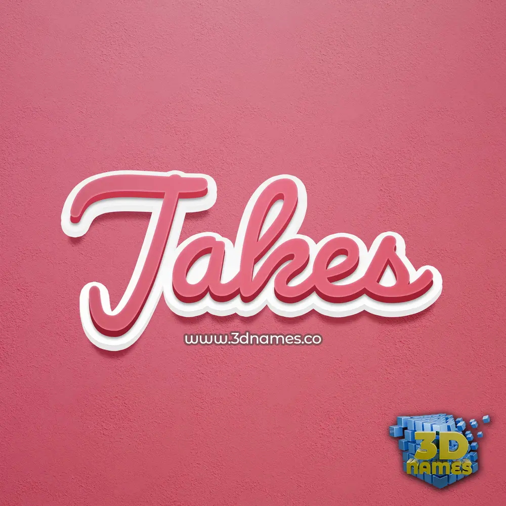 jakes in Red Scribble style - 3D name wallpaper