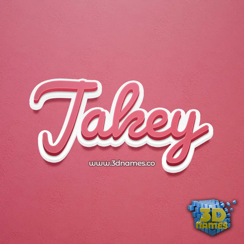 jakey in Red Scribble style - 3D name wallpaper