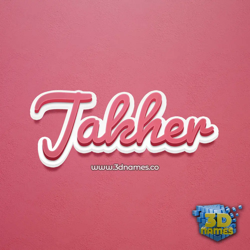 jakher in Red Scribble style - 3D name wallpaper