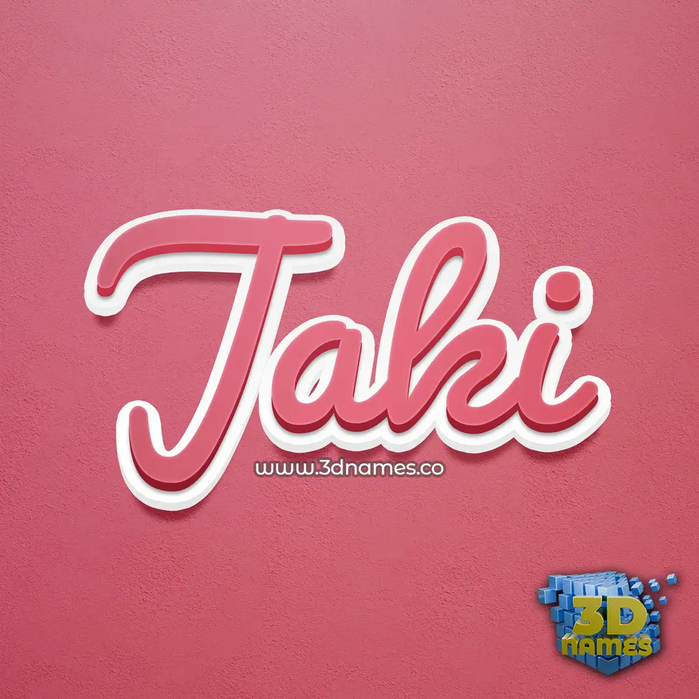 jaki in Red Scribble style - 3D name wallpaper