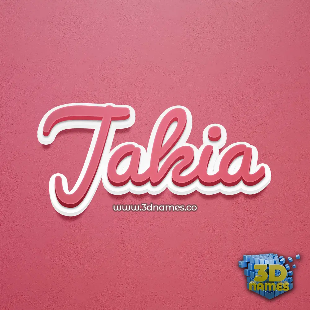 jakia in Red Scribble style - 3D name wallpaper