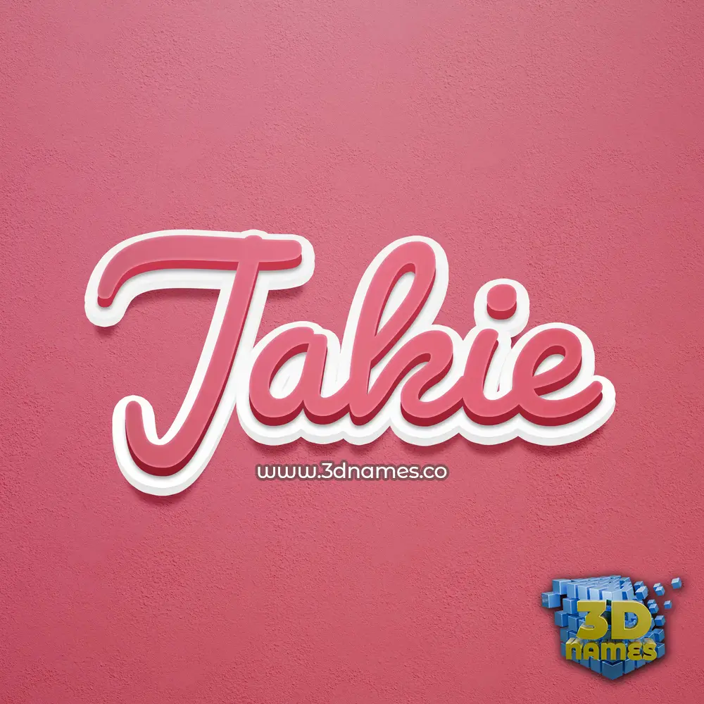 jakie in Red Scribble style - 3D name wallpaper
