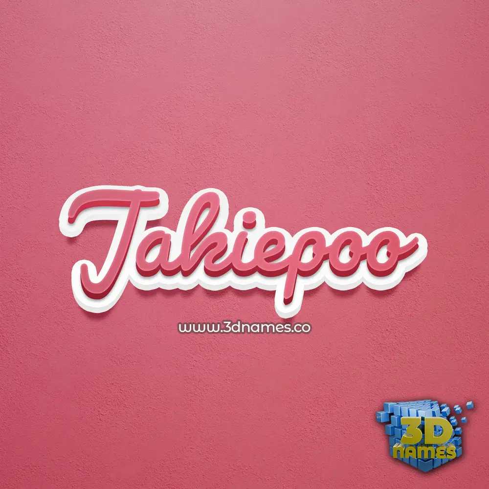 jakiepoo in Red Scribble style - 3D name wallpaper